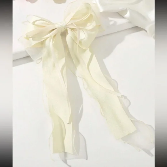 Cream Fabric Detail Hair Clip - Picture 2 of 2